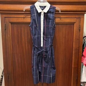 Tommy Hilfiger Navy Plaid Dress with White Collar